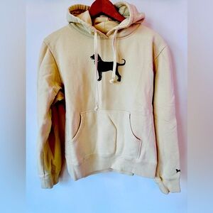 Pale yellow Hoodie with Black Dog Logo. Black Dog Legacy Collection